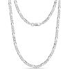 LeCalla Collana a catena ro in argento Sterling 925, 4 mm, taglio a diamante, per uomo e donna, 50.8 cm x 4 mm x 4 mm, Argento sterling, Non pietra preziosa
