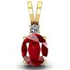JAGDAMBA GEMS Ashtadhatu - Ciondolo con rubino naturale di qualità A+ da 19,25 ratti da 18,48 carati, placcato oro, pietra preziosa certificata da laboratorio (superiore A+), placcato oro, rubino,,