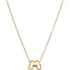 SINGULARU - Collana Hailey Letter. Acciaio con Placcatura in oro 18 kt. Gioielli da donna. Lettera M.