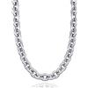 RUGGED steel - Collana da donna in acciaio inox massiccio - Elegante catena XL a maglie da 9 mm di larghezza (45 cm) - argento (lucido) - Gioielli 24/7 -> impermeabile e ipoallergenico - con scatola