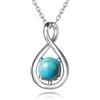 FANCIME Collana Infinito in Argento 925 Placcato Oro Bianco Ciondolo con Pietre Naturale/Sintetico Pendente Regali di Natale Compleanno San Valentino Anniversario Gioielli da Donne Ragazza Catena 45cm