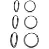 LYTOPTOP 3 paia di orecchini a cerchio in argento Sterling S925, piccoli, ipoallergenici, per cartilagine, naso, labbra, per uomini e ragazze, 8/10/12 mm, Argento sterling, Nessuna pietra preziosa