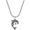 UNSHINEBAR Collana con delfino da uomo e donna, con ciondolo a forma di delfino a cubano streetwear con ciondolo in acciaio inox e oro 18 carati, catenina impermeabile, lunghezza regolabile da 50 a 55
