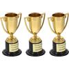 HEANUJJ Set 3 Trofei Piccoli in Plastica Oro per Coppe Premiazione Sportiva per Scuola Festa e Riconoscimento Motivazionale Design Elegante e Resistente Riutilizzabile