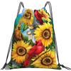 Generic Zaino con Coulisse Red Sparrow Red Bird And Sunflowers Sacchetta Sportiva Resistente Drawstring Backpack Impermeabile Sacca da Palestra per Unisex Spiaggia Scuola