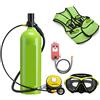 RSGXLFQZVAK Bombola Subacquea, Respiratore da Immersione 2 Litri Attrezzatura Bombola di Gas in Alluminio Nuoto for Adulti Snorkeling Manometro Pressione Residua,per Principianti(Noir,C)