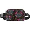 ISAOA Marsupio a tracolla alla moda marsupio con cinghia regolabile Dream Axolotl fiori colorati per allenamento, shopping, viaggi, escursionismo