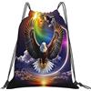 Generic Zaino con Coulisse Eagle with Sunset Sacca da Palestra Leggero Drawstring Backpack Impermeabile Borsa con Coulisse per Unisex Vacanze Spiaggia