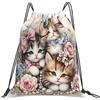 Generic Zaino con Coulisse Colorful Cat Butterfly Borsa con Coulisse Grande capacità Sacca da Palestra Impermeabile Sportiva Zainetto per Unisex Spiaggia Scuola