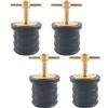 Generic 1-4pz Tappo di Scarico Barca 19/25/32 mm PVC con Maniglia a Croce in Ottone, Tappo Espansione Impermeabile per Scafo(1pcs 1.25)