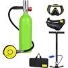 RSGXLFQZVAK Bombola Subacquea, Bombola di Ossigeno for Immersioni Subacquee capacità 1L Respiratore Portatile for,per Principianti(Groen)