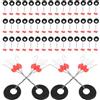 BIUDECO 100 Pezzi Fermagli per Lenza da Pesca in Gomma a Forma Ellittica Rosso Perline Stopper Resistenti e Flessibili per Bobber Fermagli per Galleggianti Design Idrodinamico