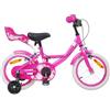 Kaloriko Bicicletta per bambini da 12 pollici, rosa, con telaio in acciaio, sedile e manubrio regolabili, per bambini da 2 a 4 anni, leggera e sicura, per città, tempo libero