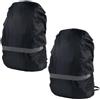 Kichvoe Copertura Zaino Antipioggia Bordi Elastici e Strisce Riflettenti, 2 Pezzi Oxford per Zaini 30-55l, per Campeggio e Viaggi
