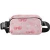 ISAOA Marsupio a tracolla alla moda marsupio con cinturino regolabile Dream bianco rosa fiocco cuore per allenamento, shopping, viaggi, escursionismo