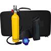 RSGXLFQZVAK Bombola Subacquea, Bombola di Ossigeno for Snorkeling Portatile Grande capacità da 1000 Ml Respiratore for Subacquei in Alluminio Aeronautico 20MPA,per Principianti(Package A Yellow)