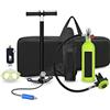 RSGXLFQZVAK Bombola Subacquea, Immersione Set Completo di Attrezzatura for Pompa Ricambio Emergenza for Respiratore Subacqueo Portatile for Nuoto,per Principianti(Carbon Black)
