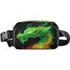 ISAOA Marsupio a tracolla alla moda marsupio con tracolla regolabile Dream Red Green Flame Dragon per allenamento, shopping, viaggi, escursionismo