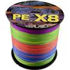 NexRen Otto fili di PE per lenza da pesca intrecciata, 100 metri ad alta resistenza alla trazione, per acqua salata e acqua dolce, Surfcasting con rivestimento liscio, bassa memoria e caratteristiche