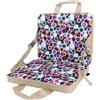 BAFOVY Cuscino da Stadio Pieghevole, Cuscino da Stadio Portatile Oxford 600D 38 X 32 Cm, Sedile Floreale Spesso con Supporto per la Schiena, Design Facile da Piegare per Tribuna da Pesca in (Viola
