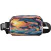 ISAOA Marsupio a tracolla, alla moda, marsupio con cinghia regolabile, delfini sogni, tramonto, mare, per allenamento, shopping, viaggi, escursionismo