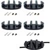 TOP-MAX Kit di tacchetti di ancoraggio in plastica a forma di Z con viti in acciaio inox, 4 pezzi, colore nero