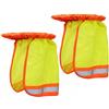Ameble 2PCS Cappello rigido in rete traspirante Visiera parasole Paralume con strisce riflettenti ad alta visibilità, Casco per lavoro all'aperto, Giallo