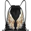 Generic Borsa Sportivasacca con Cordoncino per Escursionismo Donna Nuoto 36X42Cm Regolabile Unisex Borsa Palestra Angel Wing