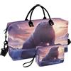 LINNIKEEEE Cool Leone Marino Borsone da Viaggio Borsa da Palestra Borsa da Weekend con Borsa da Toilette per Ragazze Uomin