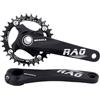 QHYRZE Guarnitura Bici MTB 104/64 170mm Set Pedivella Integrata Cava 32/34/36/38T Corona Singola Larga Stretta 8-12 velocità(Black,36T)
