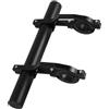 PLAFOPE Staffa di Estensione e Clip Fissa per Manubrio Bici in Lega di Alluminio Nero Installazione Semplice Supporto Multi-Funzione per Luce e Tachimetro Ciclistico