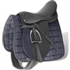 Kaloriko Reiten, set da sella da 17,5, in vera pelle, marrone, larghezza camera 18 cm, set 5 in 1, con coprisella, staffe e cinghia, versatile, per allenamento all'aperto, torneo, equitazione