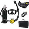 RSGXLFQZVAK Bombola Subacquea, Snorkel Subacqueo Rebreather Attrezzatura Portatile for Lo Snorkeling Profondo,per Principianti(SKU2 Black Bottle Blackhead)