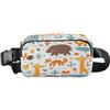 ISAOA Marsupio a tracolla, alla moda, marsupio con cinghia regolabile, motivo: elefante, giraffa, volpe, coccodrillo, per allenamento, shopping, viaggi, escursionismo