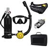 RSGXLFQZVAK Bombola Subacquea, Snorkel Subacqueo Rebreather Attrezzatura Portatile for Lo Snorkeling Profondo,per Principianti(Silverhead in Green Bottle)