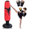Naapesi Sacco da Boxe Gonfiabile, 160 cm, per Bambini, con Guantoni Da Boxe, Sacco da Boxe Portatile, per Bambini, Morbidezza e Comfort,Punchball Gonfiabile per Pratiche, Karate Taekwondo (Rosso)