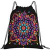 Generic Zaino con Coulisse Neon Mandala Flowers Drawstring Backpack Leggero Sacchetta Sportiva Resistente Sacca da Palestra per Viaggi Scuola Spiaggia