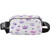 ISAOA Marsupio a tracolla alla moda marsupio con cinghia regolabile Dream viola rosa zampa di cane per allenamento, shopping, viaggi, escursionismo