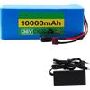 GAOZITAIGZ Batteria Per E-Bike Da 36V 10Ah, Pacco Batteria Agli Ioni Di Litio Con Protezione BMS Integrata, Batteria Al Litio Ricaricabile Per Go-Kart E Scooter (36V 10AH),T+SM