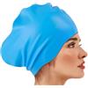 BGHYJKOL Cuffia Piscina Donna Copricapo da nuoto in silicone elastico Design addensato Cappellino impermeabile in tinta unita Anti-freddo 3D Fit Snorkeling Surf(Color 03)