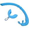 NINMORTH Wet Roll Up - Boccaglio in silicone con fibbia, tubo di respirazione flessibile per snorkeling e immersioni, blu