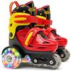 CHICIRIS Pattini A Rotelle Regolabili per Bambini, Quad con Ruote Illuminate per Ragazze e Ragazzi, Pattini A Rotelle Luminosi con Doppio Freno per Principianti (azzurro)