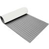 RJGFDSAPO Pavimentazione per imbarcazioni, Tappetino for terrazza in Schiuma Eva Finto Teak, Autoadesivo, Antiscivolo, 2400x450x6mm, Multicolore(Gray Black)