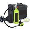 RSGXLFQZVAK Bombola Subacquea, Wading Articoli Sportivi All'aperto Viaggi Portatili Immersioni Set Completo di Occhiali da Immersione,per Principianti(Groen)