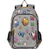 Linnyio Palle Da Baseball Colorati Fiocchi Fiori Zaino Scolastico per Studenti,Zainetti per Bambini e Ragazzi,Ideali per La Scuola Viaggi
