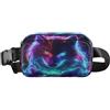 ISAOA Marsupio a tracolla alla moda marsupio con cinghia regolabile Dream Purple Green Neon Wolf per allenamento, shopping, viaggi, escursionismo