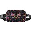 ISAOA Marsupio a tracolla alla moda Marsupio con cinturino regolabile Dream Leopard fiocco colorato per allenamento, shopping, viaggi, escursionismo