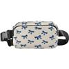 ISAOA Marsupio a tracolla alla moda Marsupio con cinturino regolabile Dream Blue acquerello fiocco per allenamento, shopping, viaggi, escursionismo