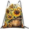 Generic Zaino con Coulisse Vintage Sunflower Flower Sacca da Palestra Grande capacità Drawstring Backpack Leggero Sacchetta Sportiva per Viaggi Unisex Vacanze