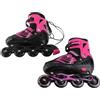 TOMSHOO Pattini in Linea Regolabili Bambini Nero e Rosa Taglia 34-37